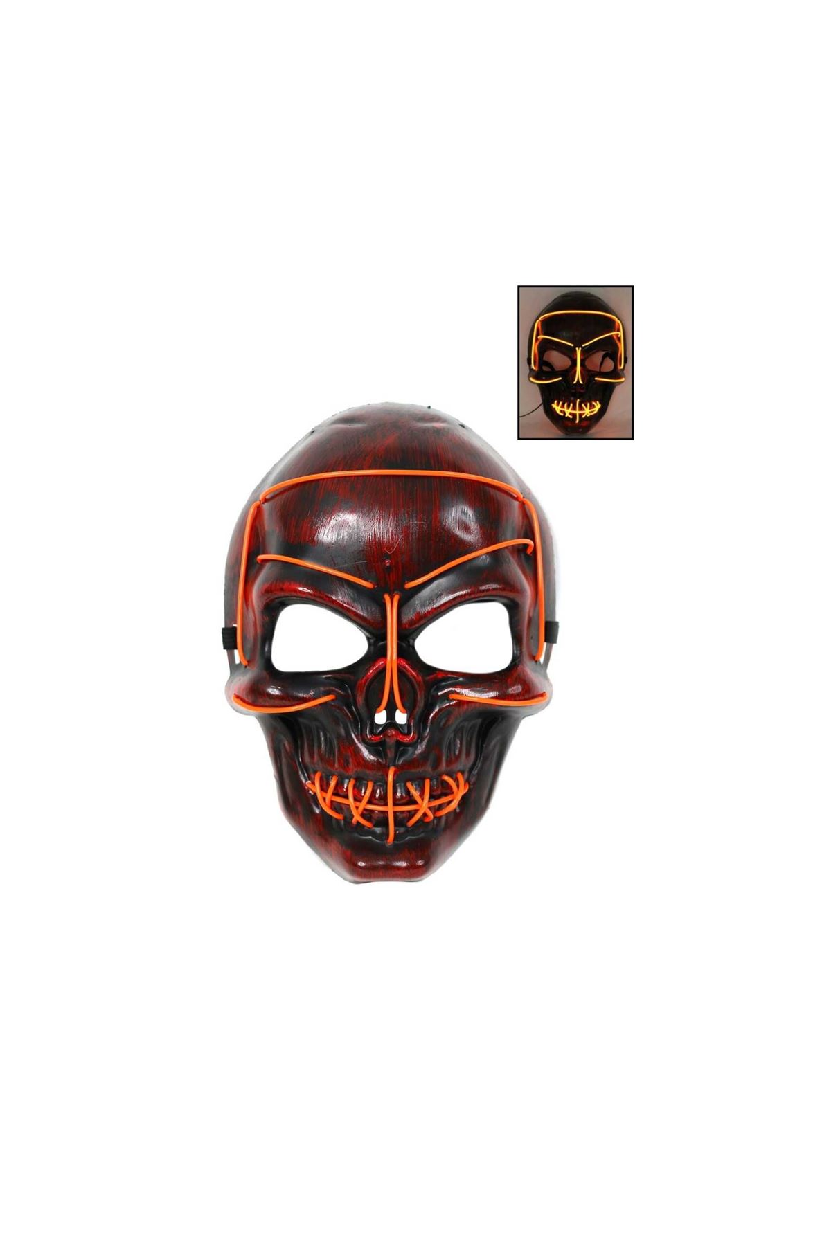 Işıklı Maske-Kanlı Kurukafa 22341 Turuncu