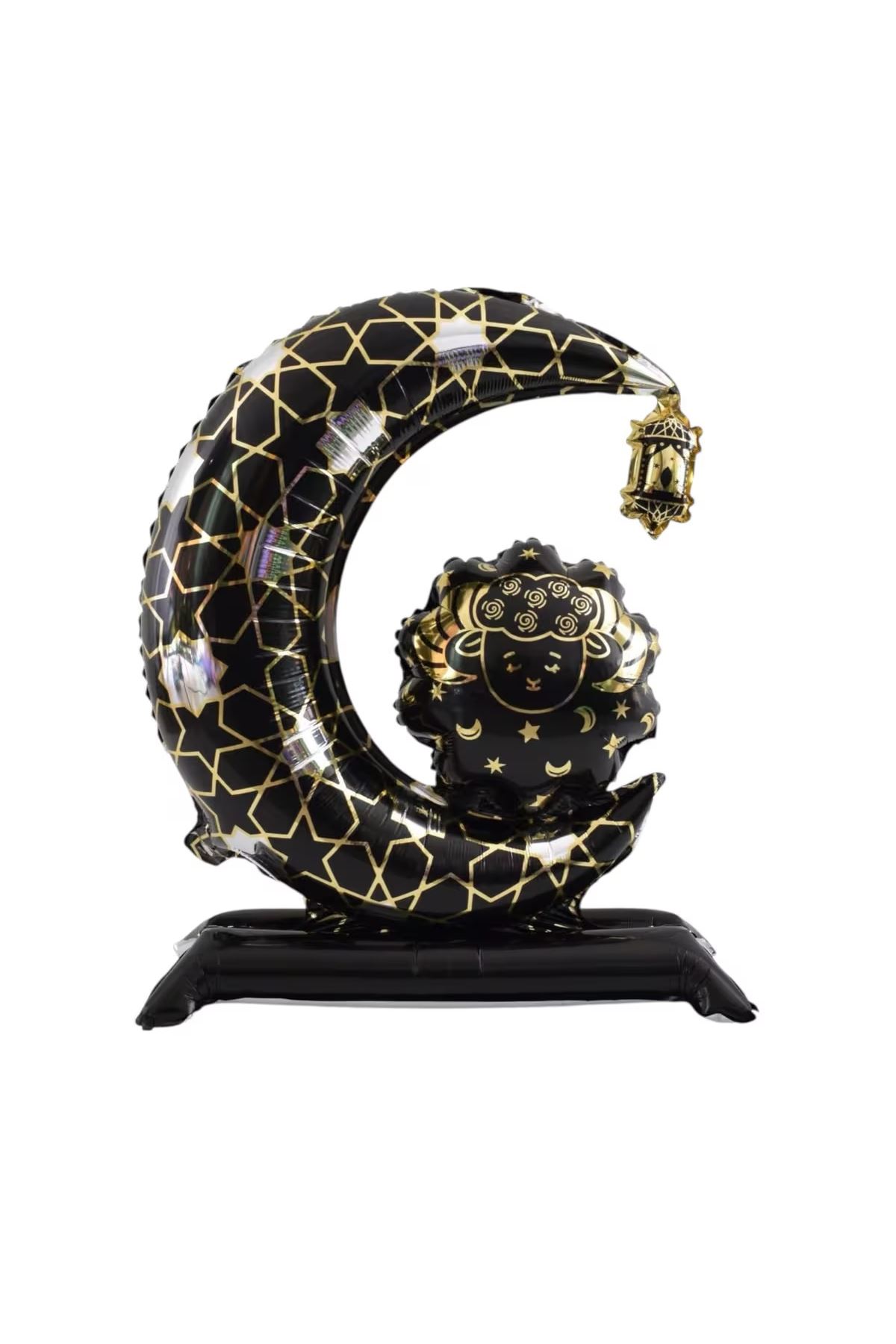 Ay Şekilli Ayaklı Folyo Balon Siyah 0562