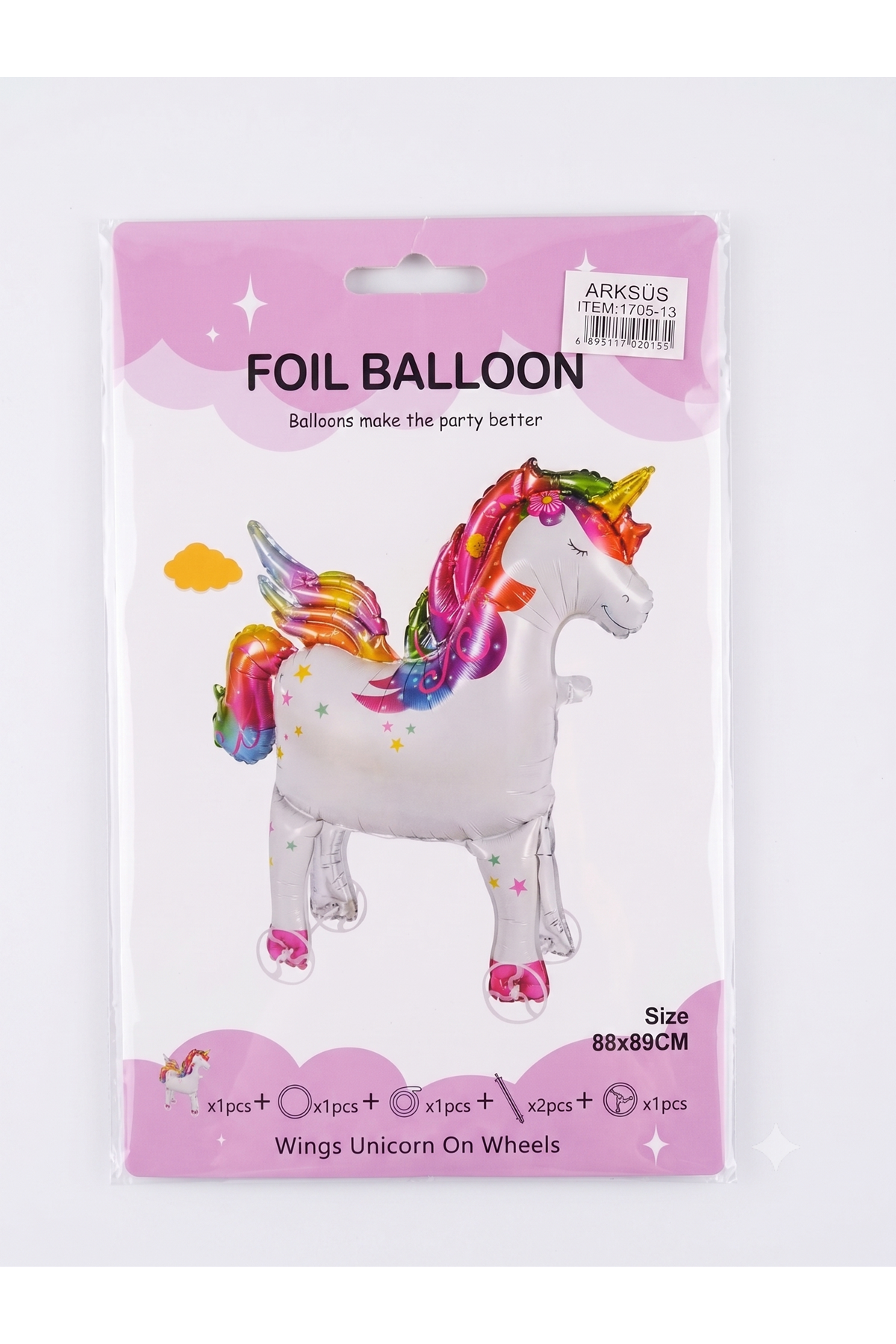 Balon Folyo Set 1705-13 Unicorn Tekerlekli