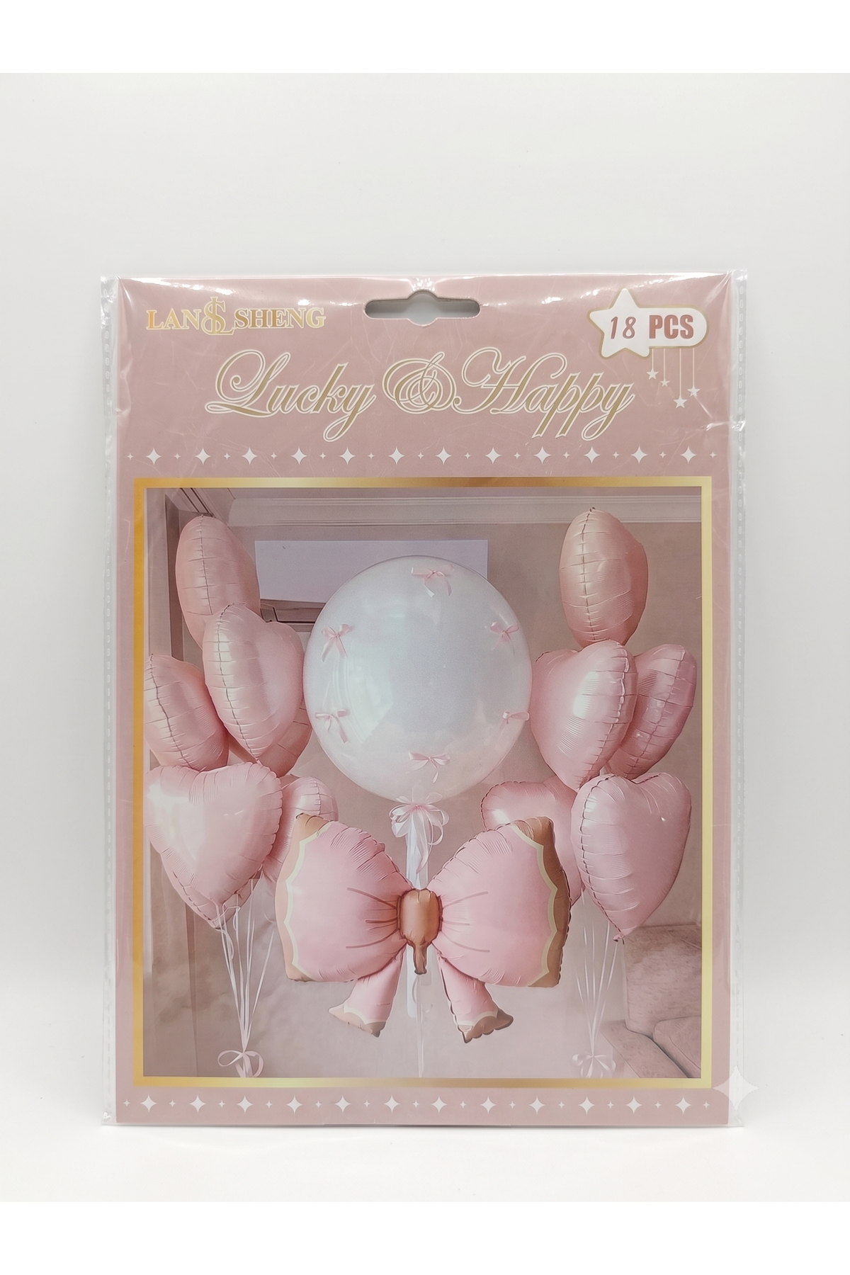 Balon Folyo Set 1705-9 Fiyonklu Pembe