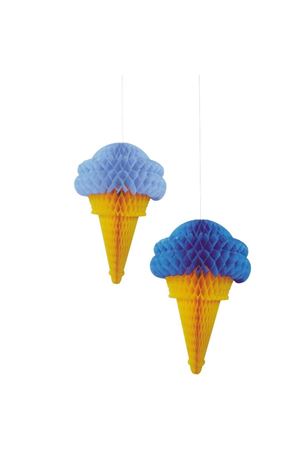 İkili Dondurma Petek Süs Mavi