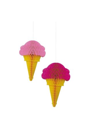 İkili Dondurma Petek Süs Pembe
