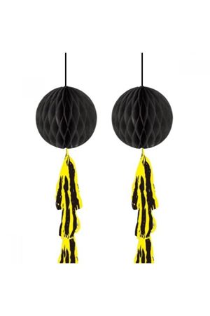 Püsküllü Petek Süs Siyah