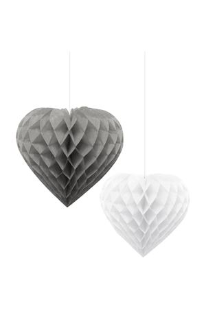 İkili Kalp Petek Süs Gümüş