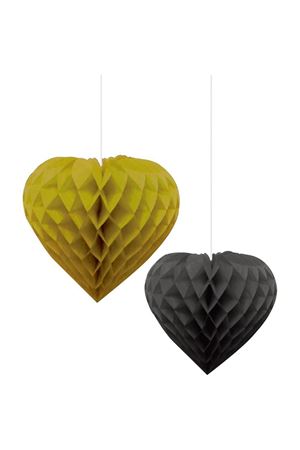 İkili Kalp Petek Süs Altın