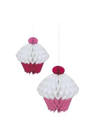 İkili Cupcake Petek Süs Pembe