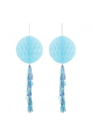 Püsküllü Petek Süs Mavi