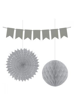 Üçlü Tavan Süsü Gümüş