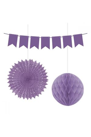 Üçlü Duvar Süsü Mor