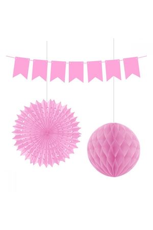 Üçlü Duvar Süsü Pembe