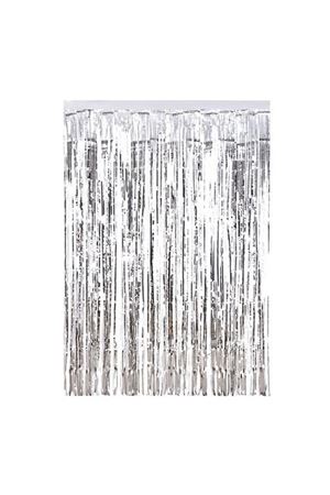 Metalize Arka Fon Perde Gümüş