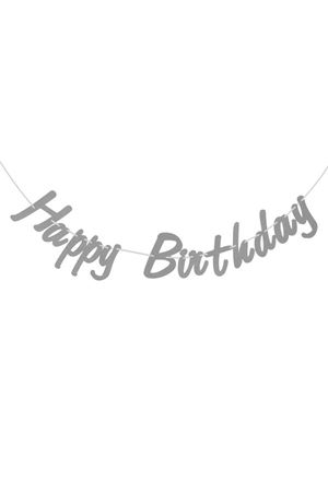 Happy Birthday Gümüş Simli Banner