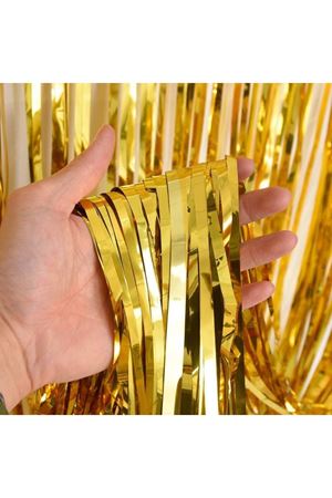 Metalize Arka Fon Kapı Perde Gold