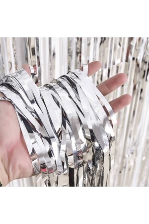 Metalize Arka Fon Perde Gümüş