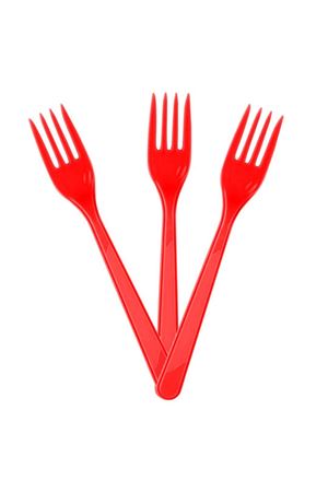 Kullan At Çatal Kırmızı 10 Adet