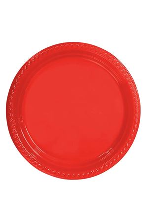 Kullan At Plastik Tabak Kırmızı 25 Adet