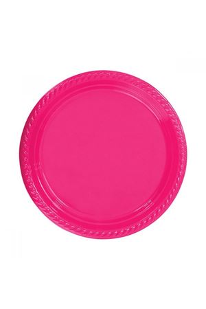 Kullan At Tabak Fuşya 22 cm 10 Adet - PartiPan