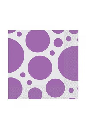 Karışık Puantiyeli Kağıt Peçete Lila