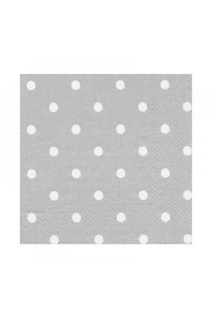 Beyaz Puantiyeli Gümüş Peçete