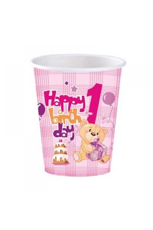 Karton Bardak 1 Yaş Ayıcıklı Kız
