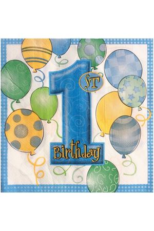 1 Yaş Mavi Kağıt Peçete 20 Adet