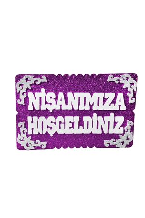 Nişanımıza Hoş Geldiniz Strafor Mor