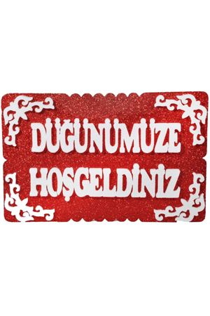 Düğünümüze Hoş Geldiniz Strafor Kırmızı
