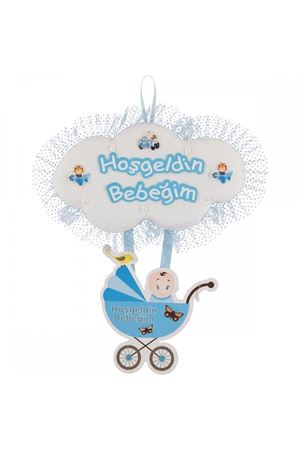 Bebek Arabası Kapı Süsü Mavi