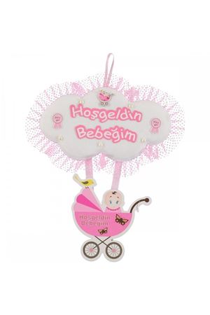 Bebek Arabası Kapı Süsü Pembe