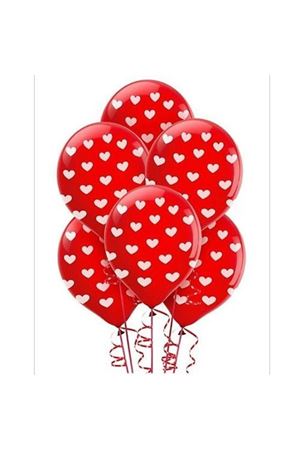 Çepeçevre Kalpler Baskılı Kırmızı Balon