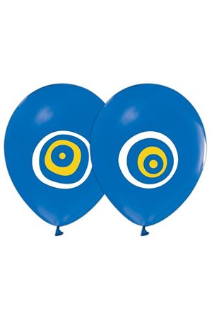 Nazar Boncuğu Baskılı Mavi Balon