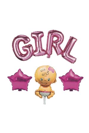 Baby Girl Folyo Balon Set Pembe