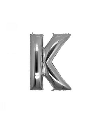K Harfi Gümüş Folyo Balon 40 cm