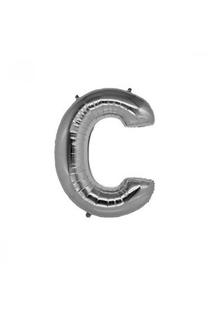 C Harfi Gümüş Folyo Balon 40 cm