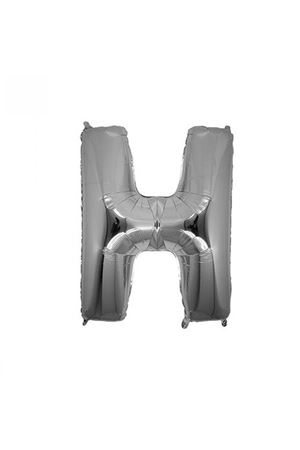 H Harfi Gümüş Folyo Balon 40 cm