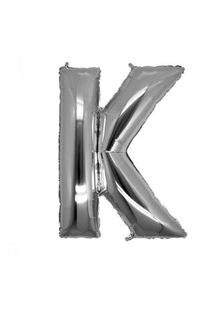K Harfi Gümüş Folyo Balon 100 cm