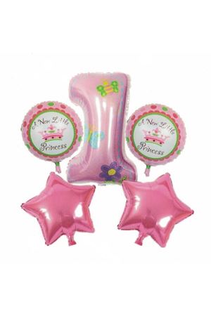 1 Yaş Temalı Kız Folyo Balon Seti