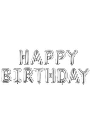 Happy Birthday Folyo Balon Gümüş 40 cm