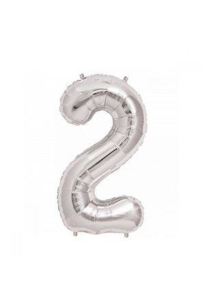 2 Rakam Folyo Balon Gümüş 100 cm