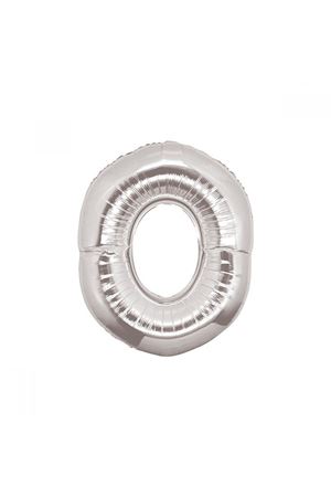 0 Rakam Folyo Balon Gümüş 100 cm