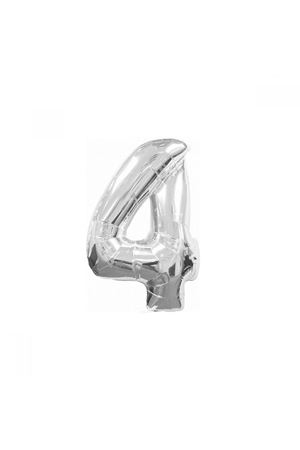 4 Rakam Folyo Balon Gümüş 40 cm