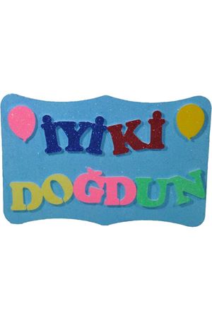 İyi ki Doğdun Balonlu Strafor Mavi