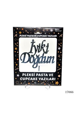 Pleksi İyiki Doğdun Pasta Üstü Süsü Gümüş