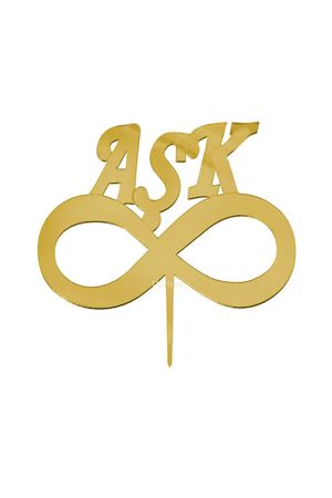 Aşk Yazılı Pleksi Gold