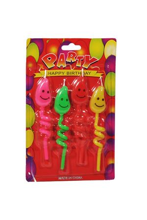 Gülen Yüz Spiral Mum 4 Adet