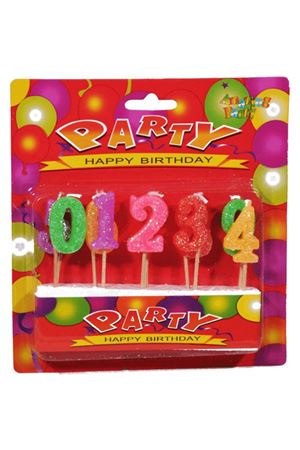 Simli Rakamlı Pasta Mumu