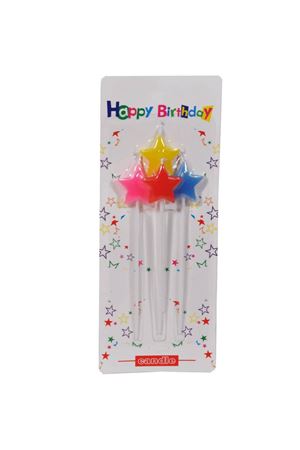 Yıldız Pasta Mumu Renkli 4 Adet