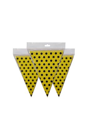 Siyah Puantiyeli Sarı Flama 10 Adet