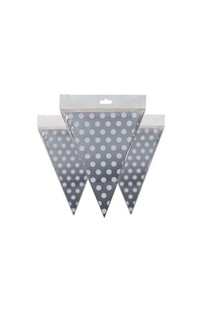 Beyaz Puantiyeli Gümüş Flama 10 Adet