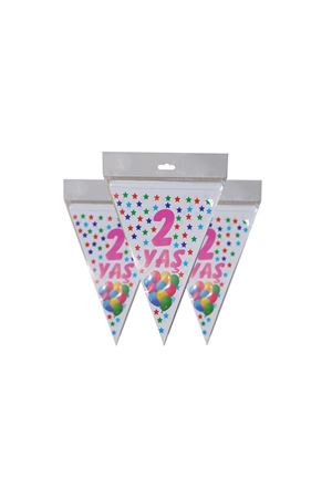 2 Yaş Yazılı Flama Pembe 10 Adet